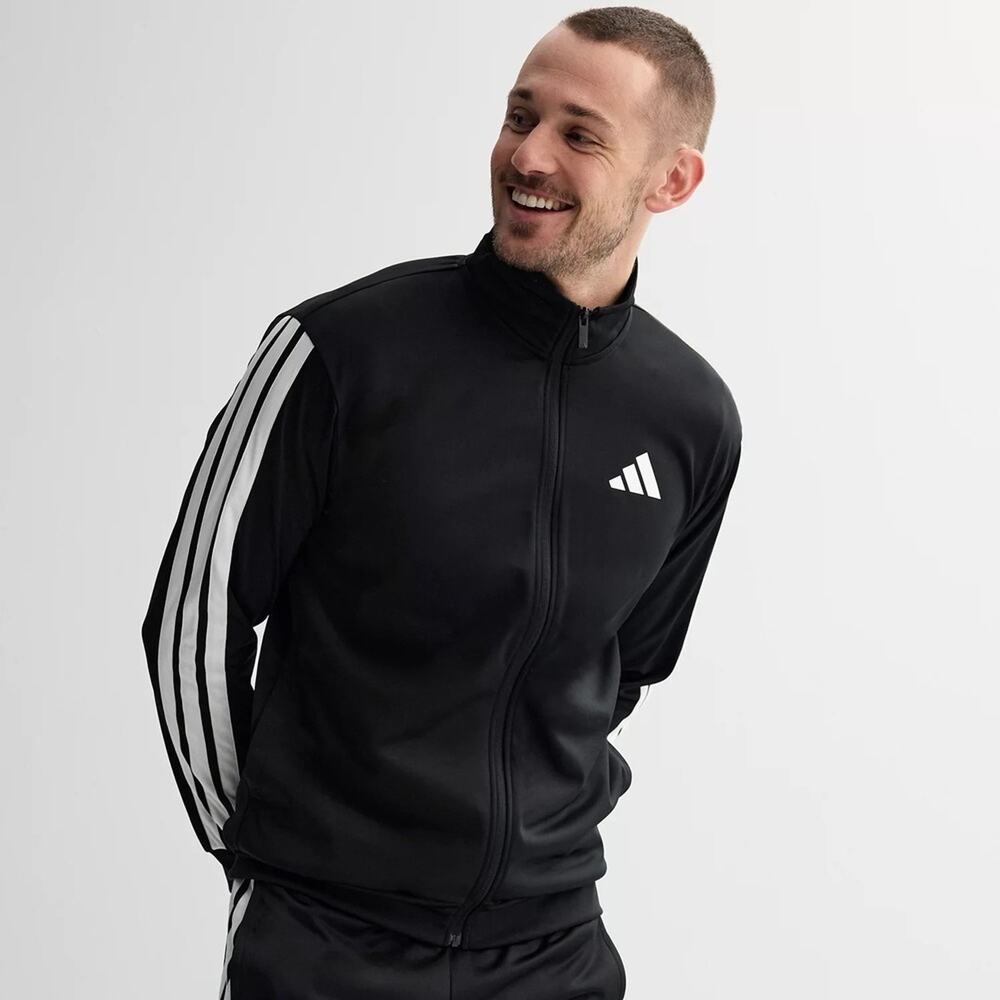 Adidas Mens 3-Stripes Tricot Regular Sportswear Track Jacket Black JI8816 XL NWT